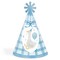 Big Dot of Happiness One Silly Goose Blue Cone Party Hats, Boy 1st Birthday Party Decorations, Kids Birthday Hats - Set of 8